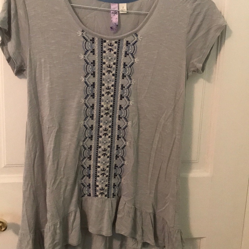 Embroidered Baby Doll Top